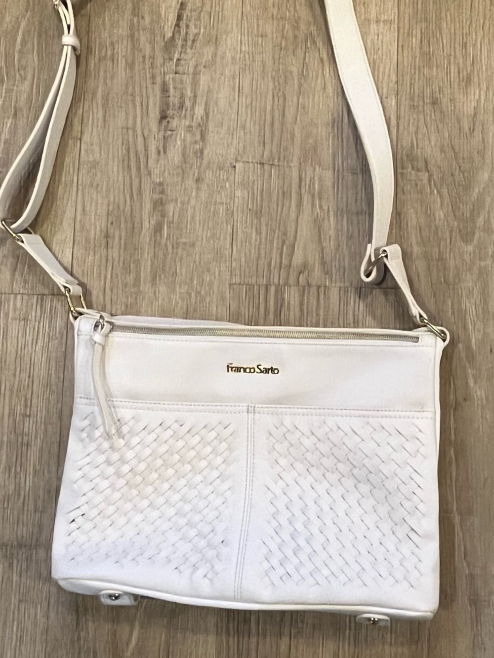 Franco Sarto White Woven Crossbody Bag NWOT - Picture 2 of 13
